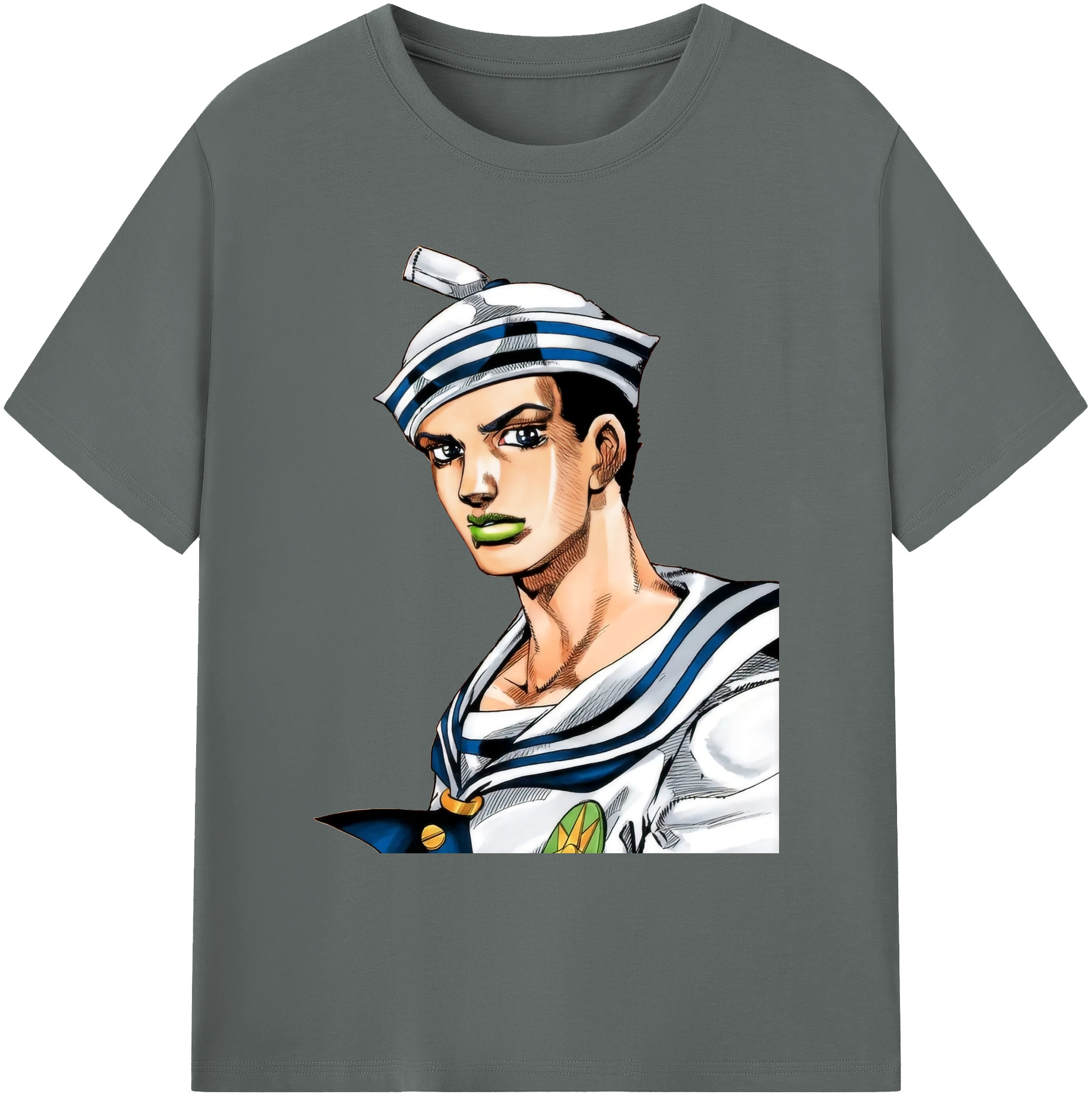 （画像用） ジョジョの奇妙な冒険 東方定助 JoJo's Bizarre Adventure Higashikata Josuke 綿100％ メンズ半袖Tシャツ｜肌触りやわらか＆通気性